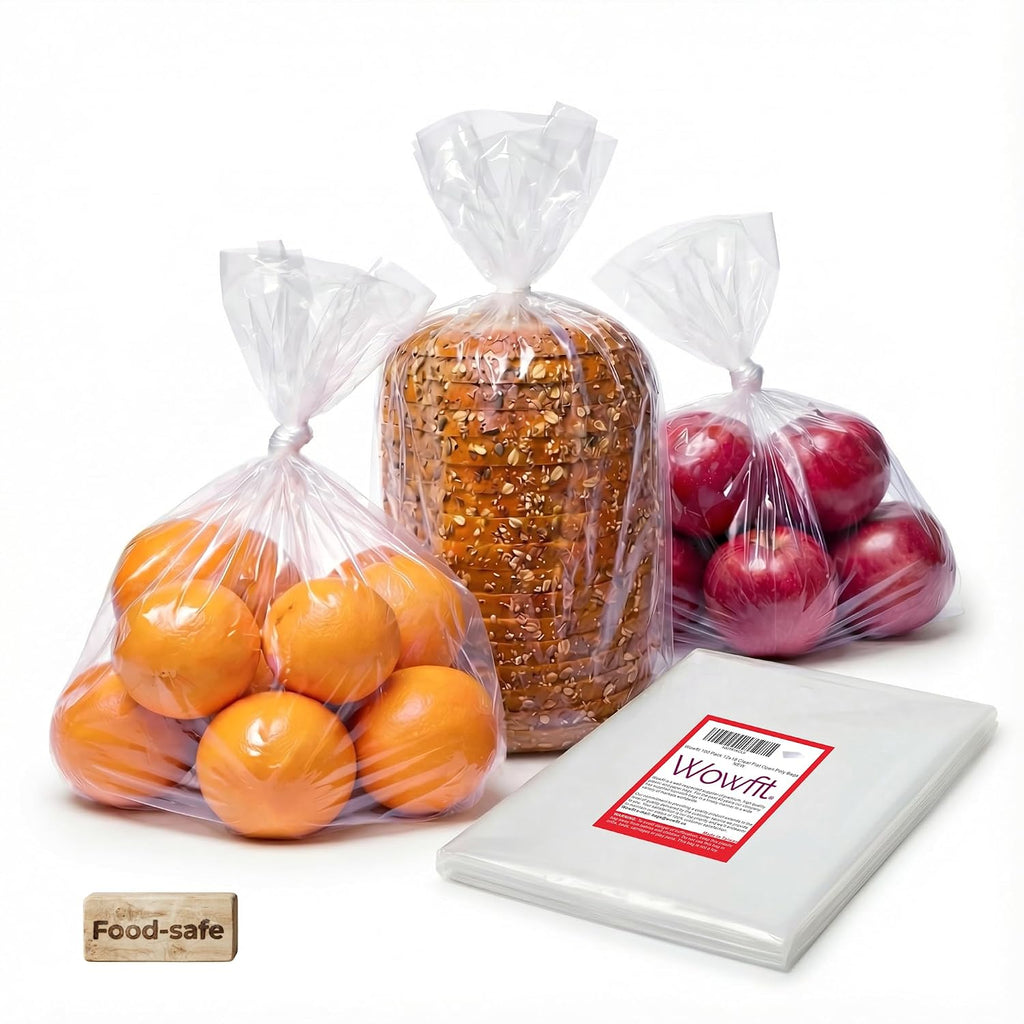 100 CT 12x18 1.1 Mil Clear Plastic Bags, Flat Open Poly for Bread