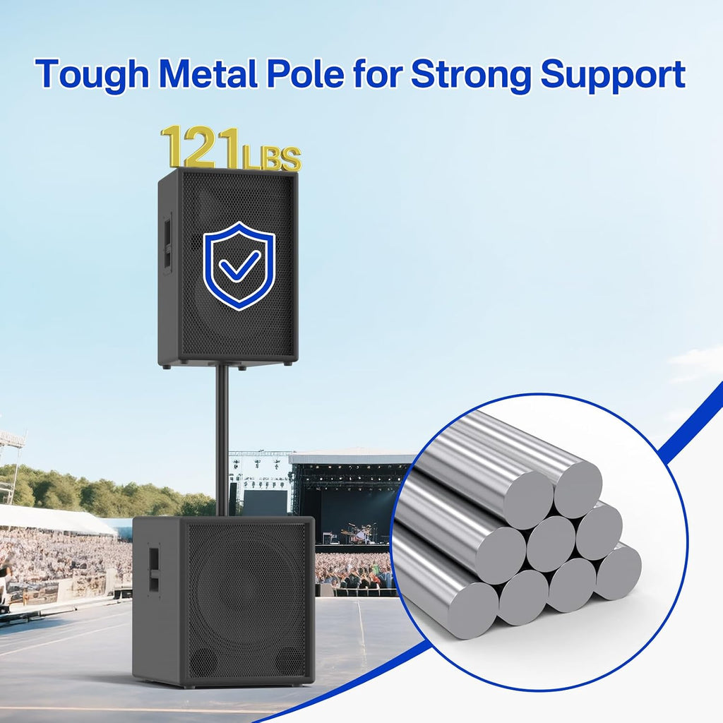 16 Inch Extended M20 Speaker Pole Mount for PA/DJ Subwoofes - Heavy-Duty Speaker Poles for Subwoofers Fits Speakers