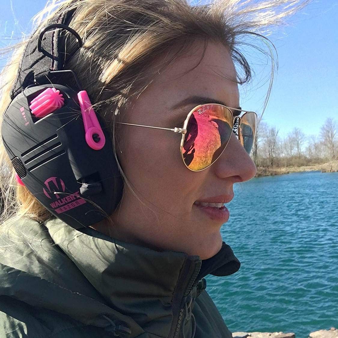 Razor Slim Electronic Hearing Protection Ear Muffs, Pink