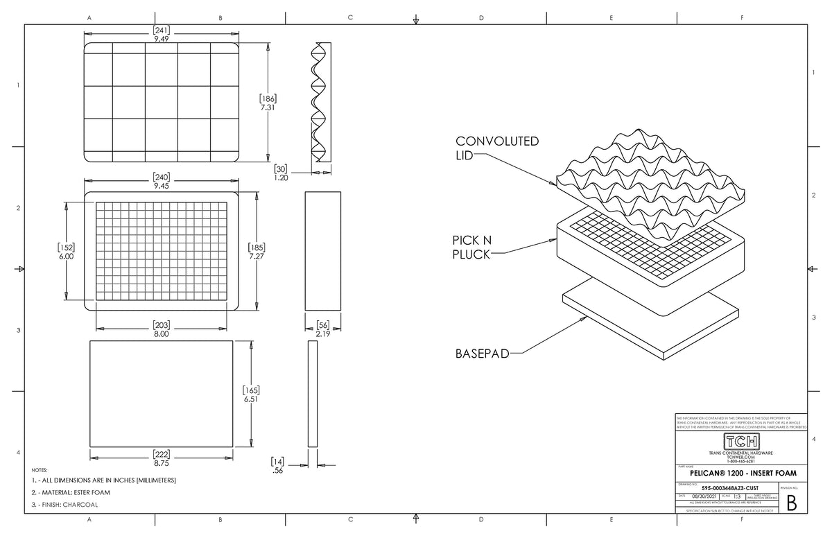Hardware Replacement Foam Insert for Pelican 1200 Case