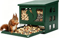Squirrel Feeder for Outside, Durable Full Metal Squirrel Food Box, Large Capacity Chipmunk Feeder, Weather-Proof