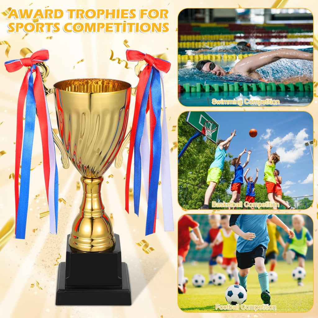 Trophy Cup, 9.6Inch Gold Large Trophy Award Trophies for Sports, Competitions, Tournaments, Party Favors for Winners