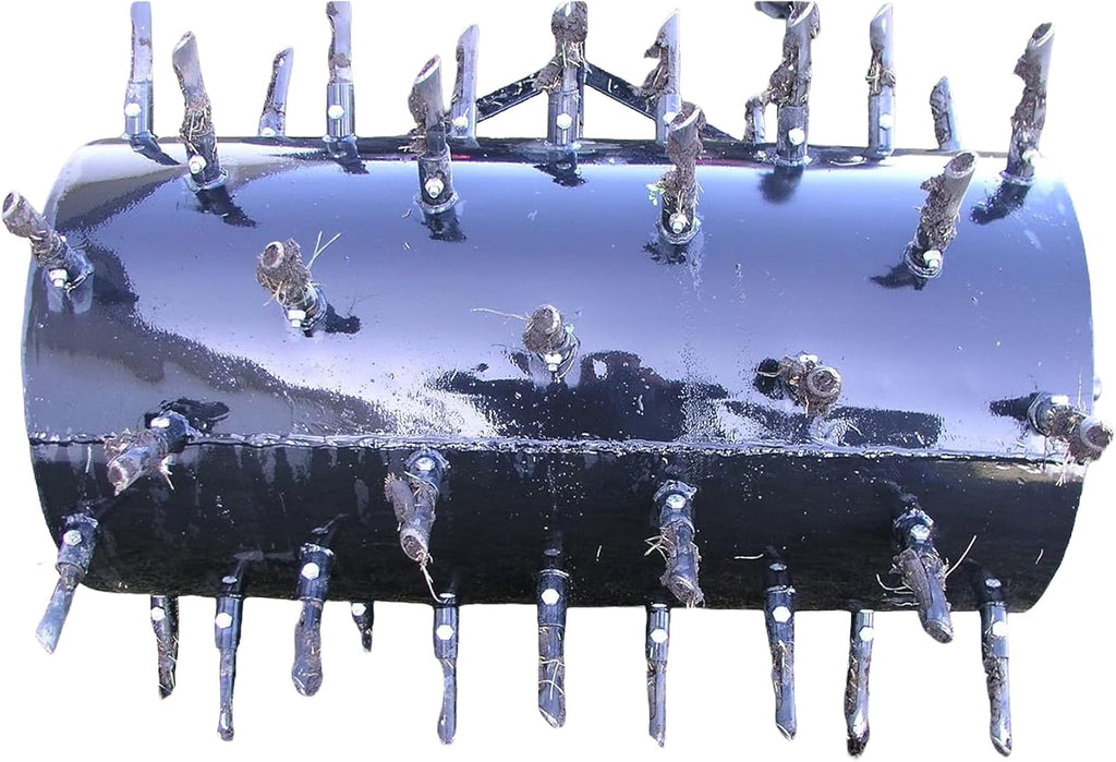 Drum Plug Style Aerator Tow-Behind Steel Blade for UTVs, ATVs, or Utility Tractors, 36" Wide - Includes 54.6" Long Plugs