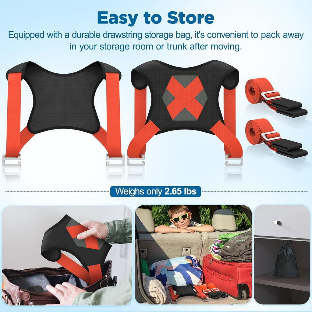 Moving Straps for Lifting 2-Person: Shoulder Lifting & Moving System | Padded Back Support Shoulder Forearm Mode 2