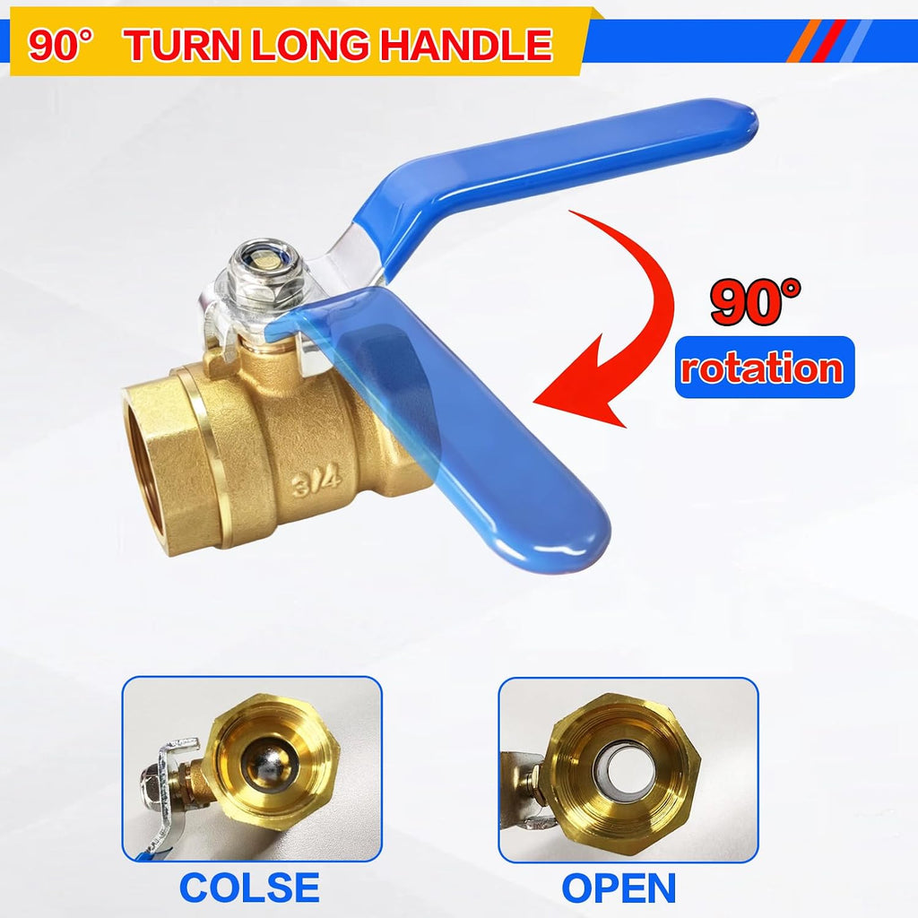 2PCS 1 Inch Full Port Brass Ball Valve,1'' NPT Female Heavy Brass Valve