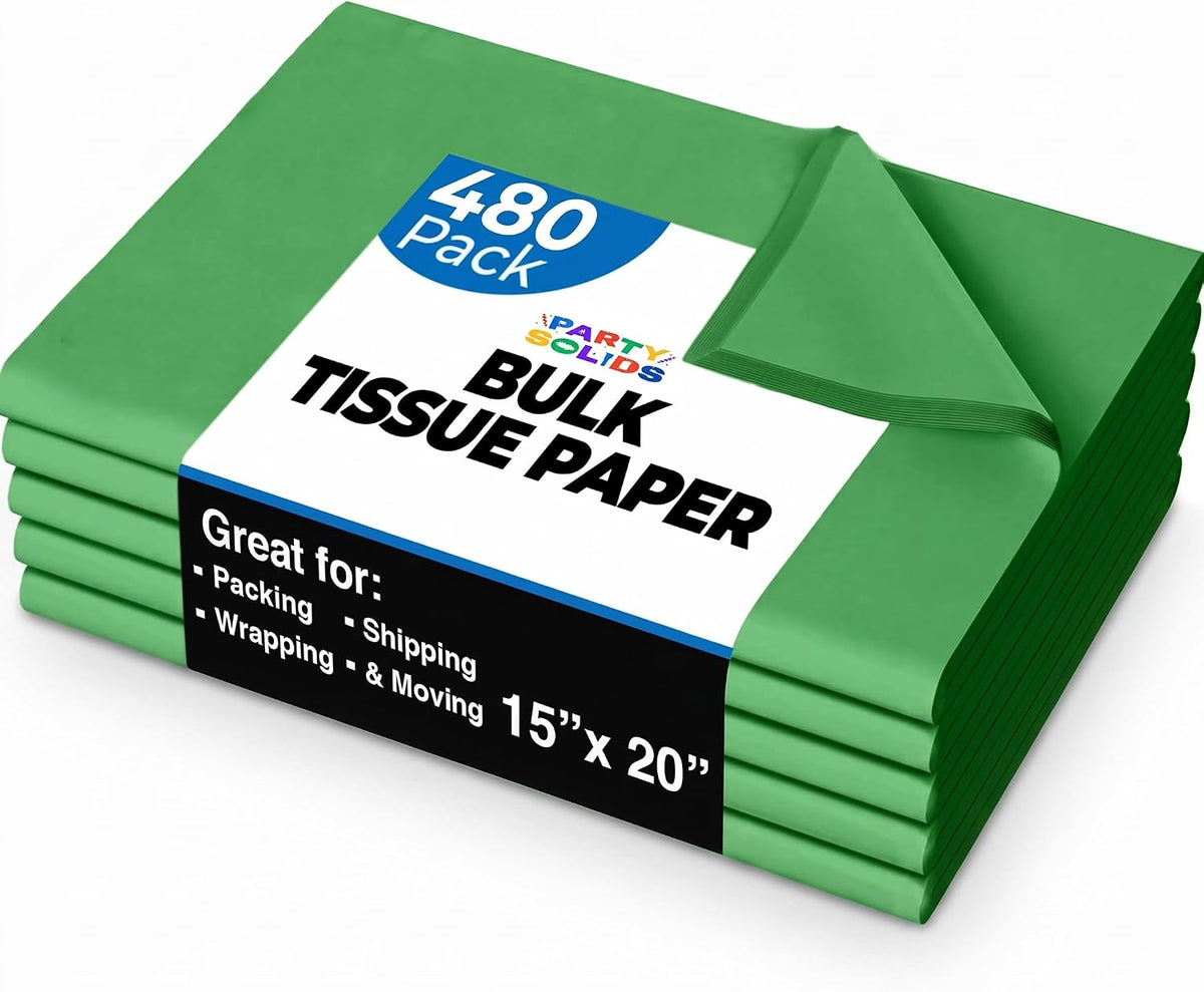 Emerald Green Tissue Paper for Gift Bags 15" X 20" 480 Sheets