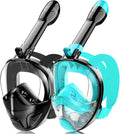 Full Face Snorkel Mask for Adults Teen, Snorkeling Gear with Detachable Camera Mount, Panoramic 180° View, Anti-Fog
