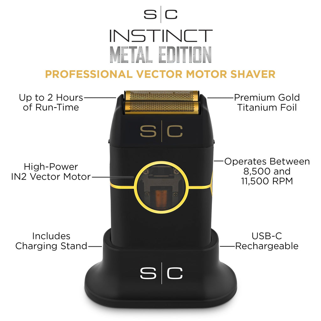 Instinct Metal Double Foil Shaver with IN2 Vector Motor Black