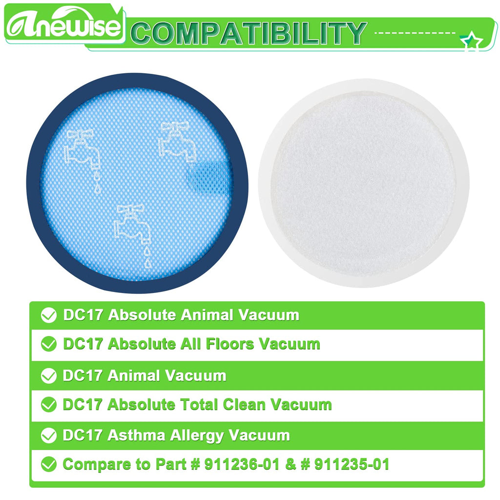 Anewise Filter Replacement Kit for Dyson DC17 Absolute Animal Vacuum