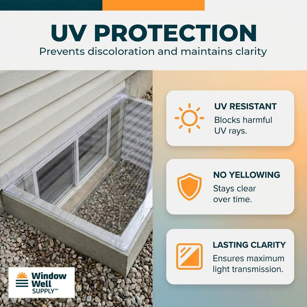 Just Cover It Rectangular Basement Window Well Cover 46" W x 22" D