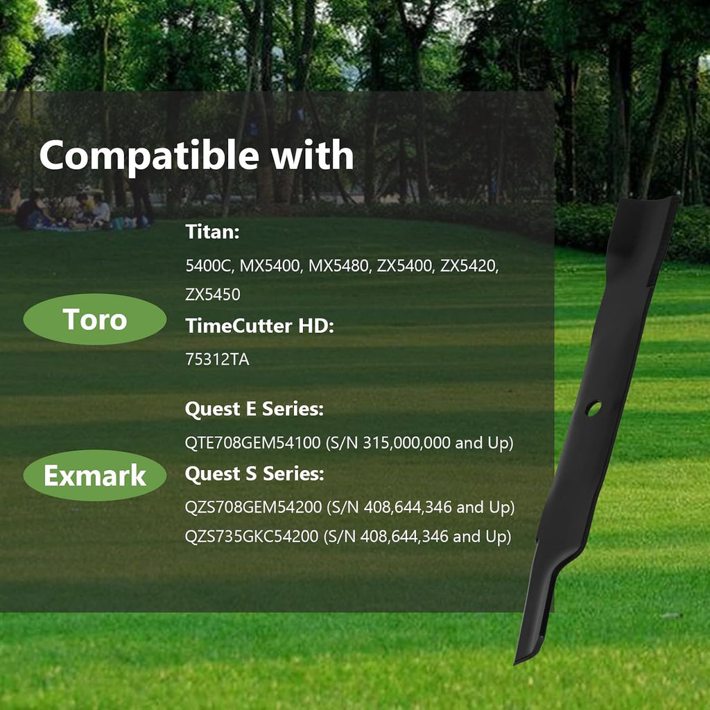 (3PCS) 115-2454-03 115-9650-03 High Lift Blades - Replace OEM 115-4999 115-4999-03 - Fits Toro TimeCutter HD Titan