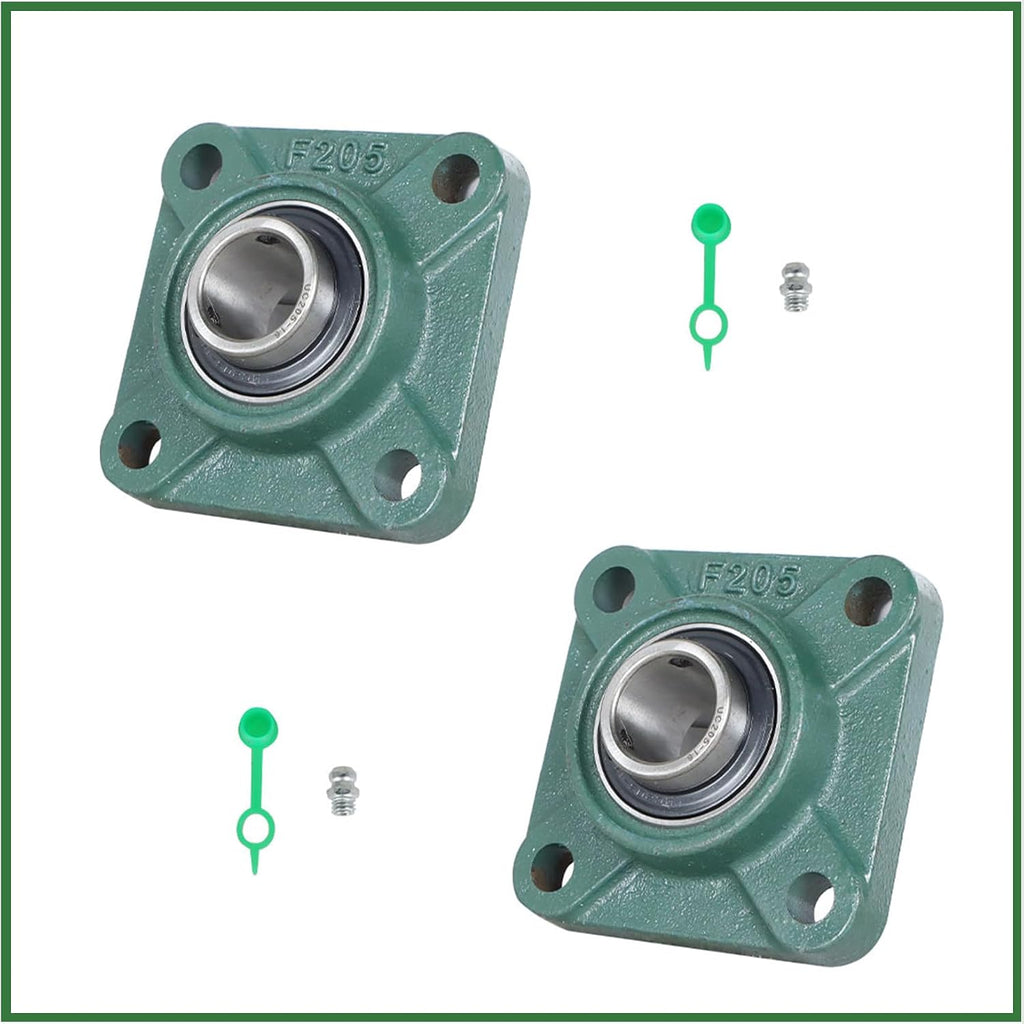 2Pcs UCF205-16 Square Base Block Mounted Bearing 1In Bore 4 Bolt