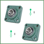 2Pcs UCF205-16 Square Base Block Mounted Bearing 1In Bore 4 Bolt