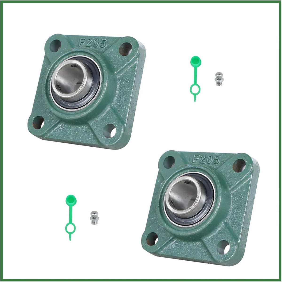 2Pcs UCF205-16 Square Base Block Mounted Bearing 1In Bore 4 Bolt
