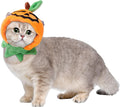 Halloween Cat Costumes Pumpkin Cat Hat Pet Cosplay Costume Cap for Halloween Kitty Dress Up Accessories