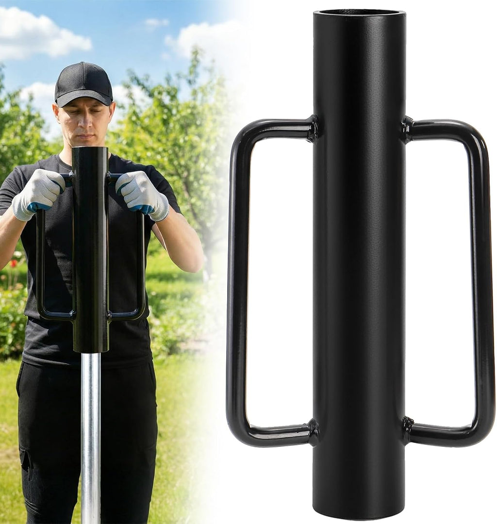 Fence Post Driver, 17 LBS Heavy Duty Hand Post Pounder with Handles for Metal U Posts, T Posts, Garden Wooden Fence