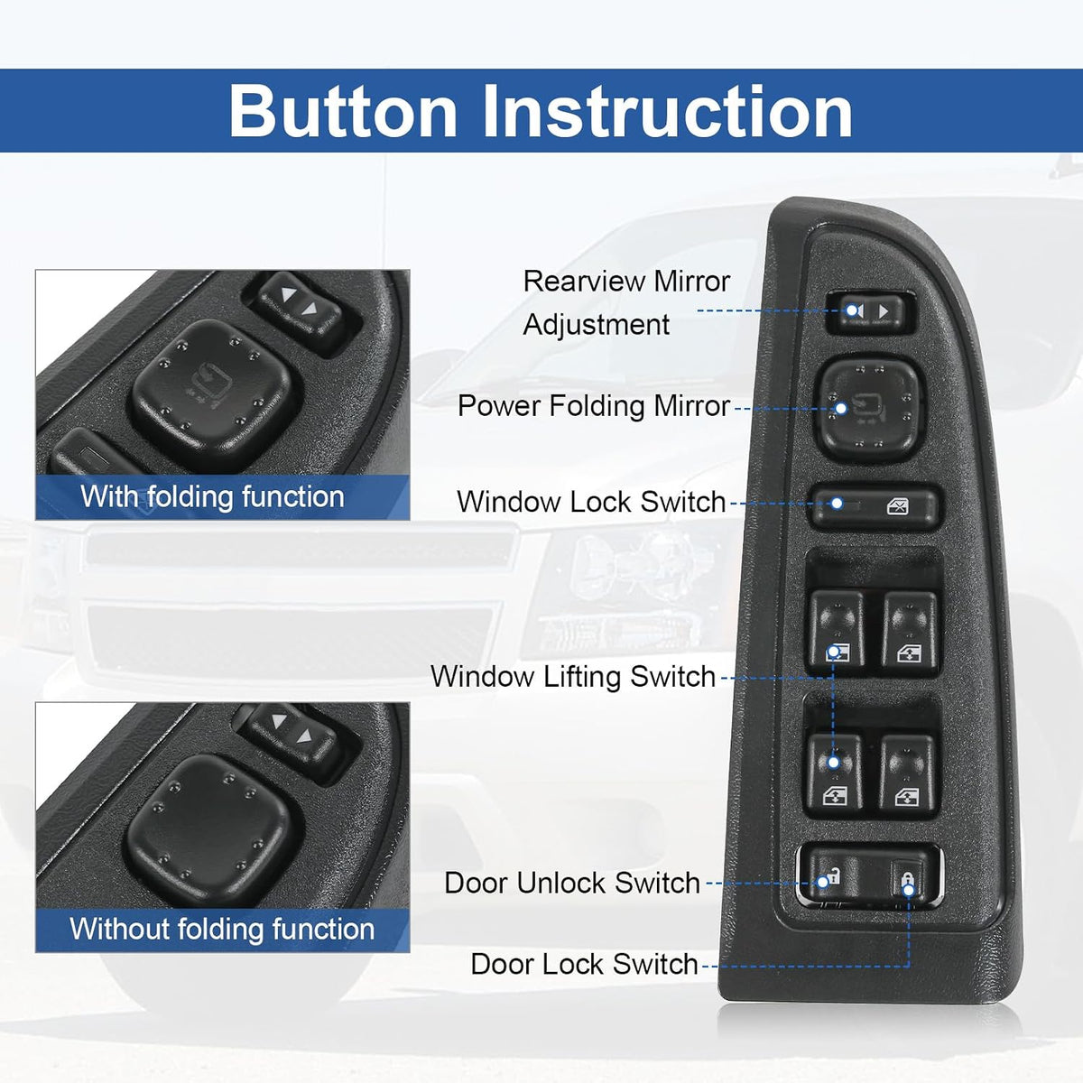 15883319 Master Power Window Switch for 2003-2006 Chevrolet GMC Cadillac