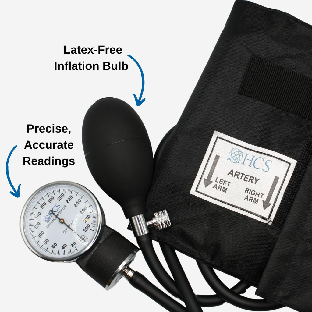 HCS Extra Large Blood Pressure Cuff, Manual Blood Pressure Cuff Arm, XL BP | Large Adult Aneroid Sphygmomanometer
