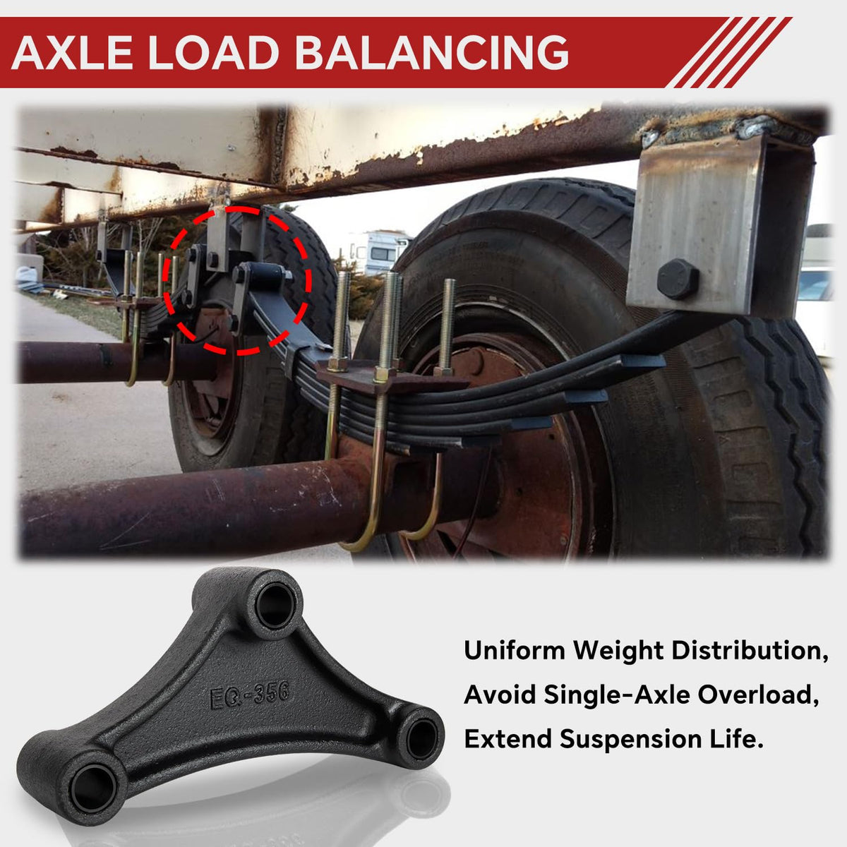 EQ-356 Trailer Equalizer Fit for Double Eye Leaf Springs