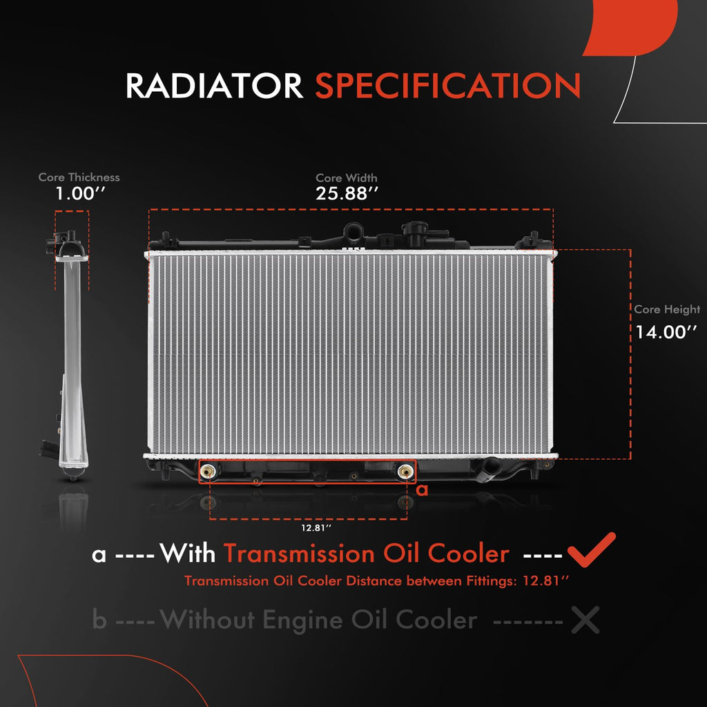 A-Premium Engine Coolant Radiator Compatible with Honda Model