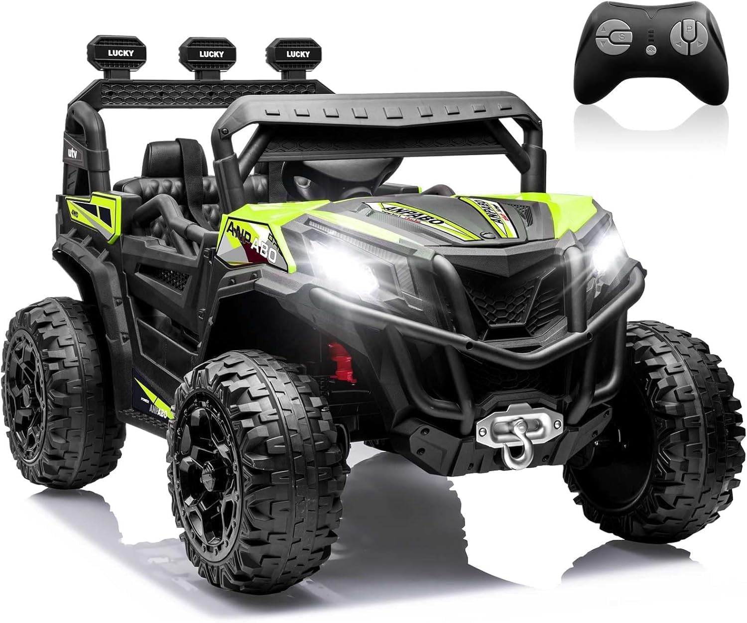 24V Ride on Toys for Big Kids w/Remote Control, 4X75W Motors, Max 4.5MPH, 4WD/2WD Switchable, 4 Shock Absorbers, 19"