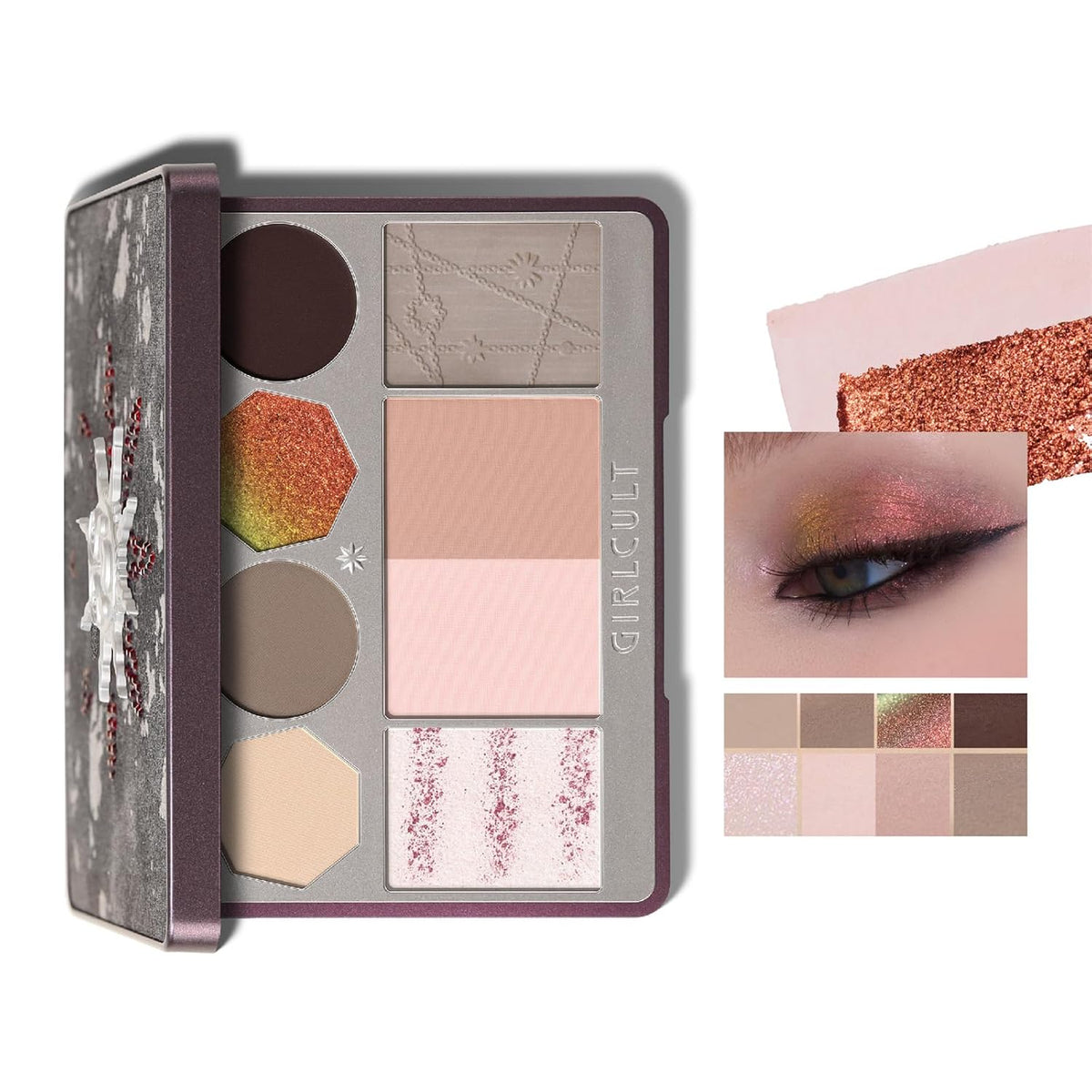 All-in-One Makeup Palette, Full Face Makeup Palette, Red Brown