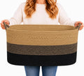 Large Laundry Hamper Basket, 100L Cotton Rope Woven Storage Bin for Blankets, Dirty Clothes Toys, Decorative Tall