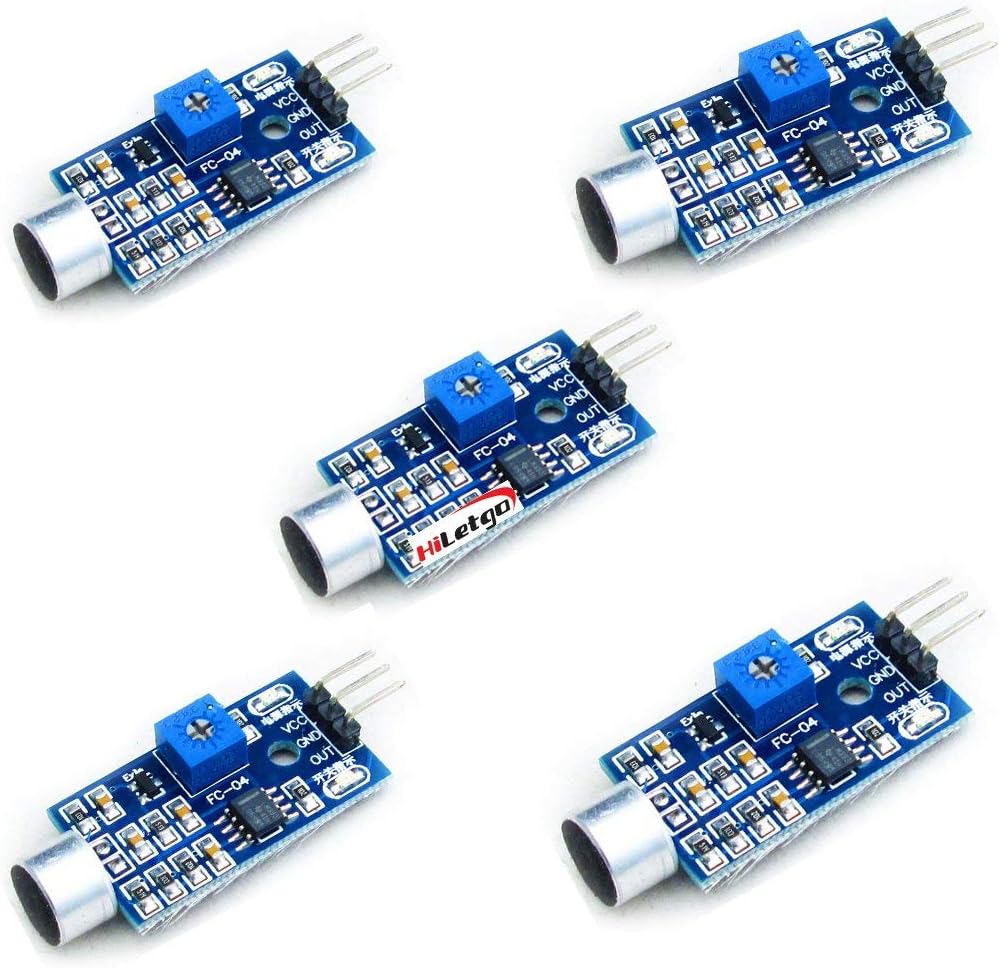 HiLetgo 5pcs Sound Sensor Module Voice Detect Voice Control Switch