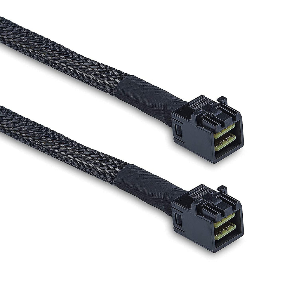 10Gtek SFF-8643 to SFF-8643 12G Internal Mini SAS HD Cable, with Sideband, for NVMe Backplane/RAID Controller, 100-Ohm, Straight to Straight, 0.3-m(0.9ft)