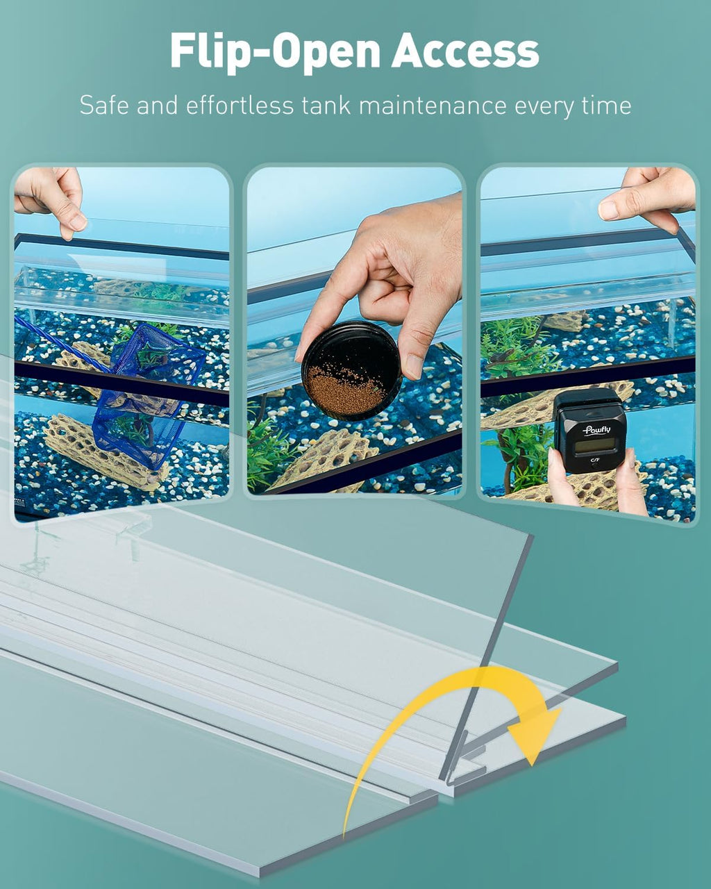 10 Gallon Fish Tank Lid, 19.3" x 9.65" x 0.14", Clear Polycarbonate Canopy for Aquariums Without Center Brace, 10