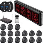 Wireless Calling System 1600+ Feet Restaurant Pager System with 15 Buttons