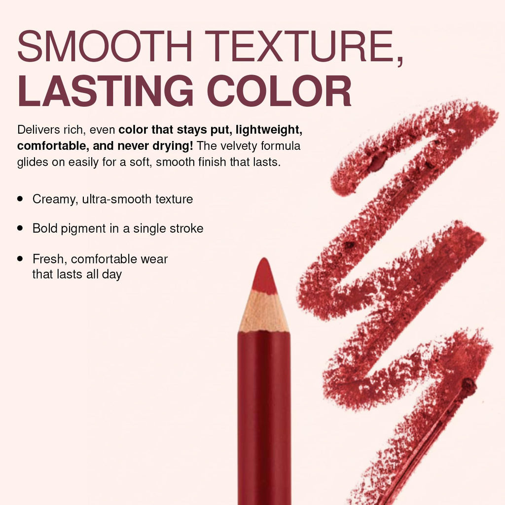 Lip Liner Pencil, Wooden, Firm yet Smooth, Contour and Line with Ease, Perfectly Outlined Lips, Comfortable