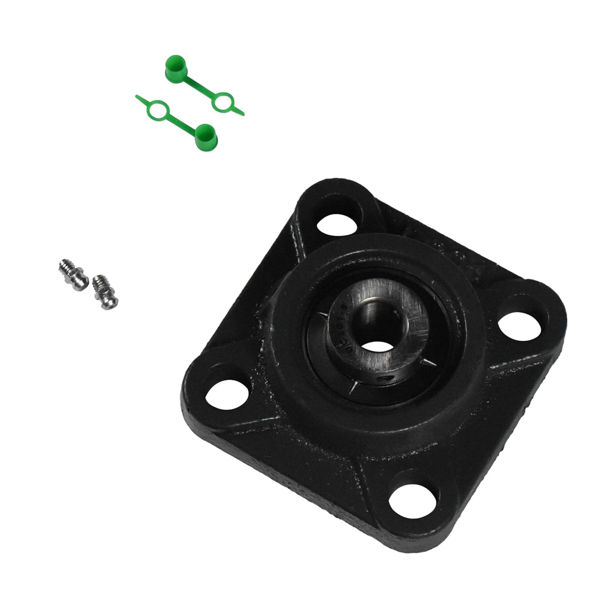 HQRP 4-Pack UCF201-8 Pillow Block Bearing 1/2 inch Bore, 4-Bolt Flange Mounted, Solid Base, Self-Alignment, Square