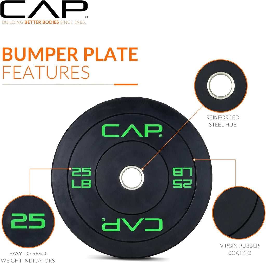 2-inch Olympic Bumper Plate Weight Set | 100-370 lbs | Multiple Colors | Storage Rack Optional