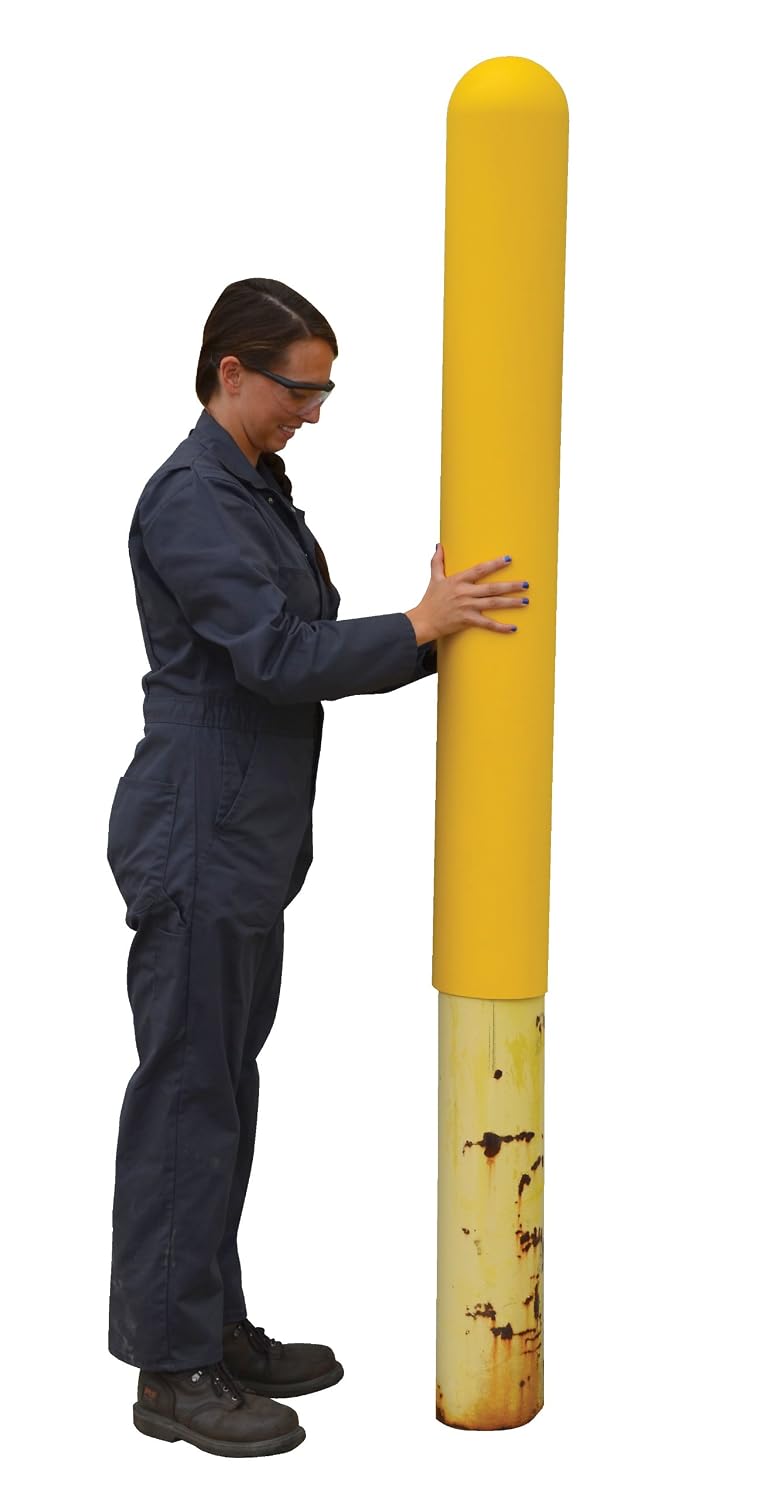 BPC-42-5.5 Low Density Polyethylene Bollard Post Cover 42 in. x 5-1/2 in. Yellow