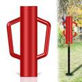 Fence Post Driver with Handle 17LB, T Post Pounder for Wire Fencing, Red