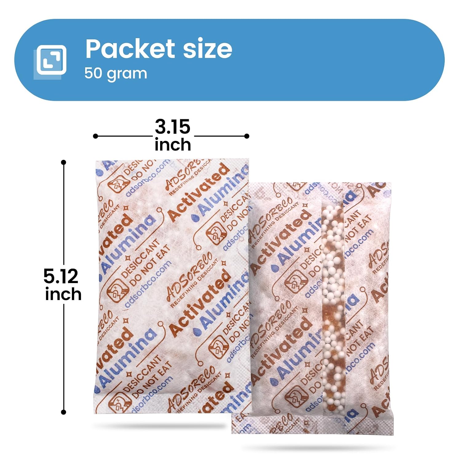 50Gram 8PCS Activated Alumina Desiccant, High-Efficiency 3D Printer Desiccant for Filament Drying, Activated Alumina
