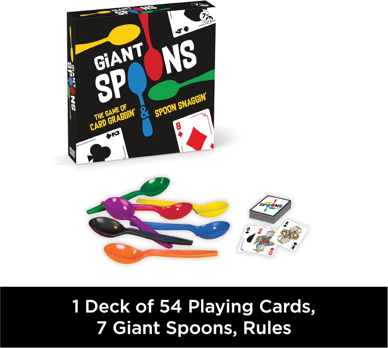 Giant Spoons,Card Games for Kids - Spoons Game,Deck of Cards,Fun Family Games for Kids and Adults, Playing Cards,Game