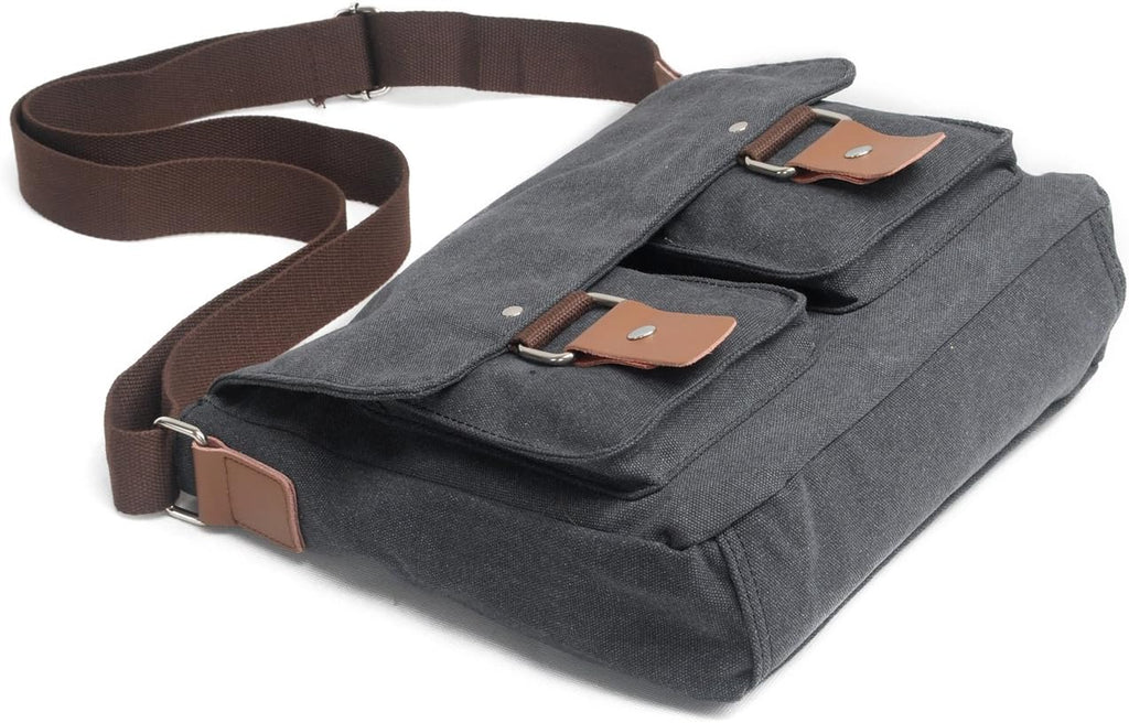 Waterproof Camera bag/Case, Vintage Canvase Leather Trim DSLR SLR Camera Shoulder Messenger Sling bag for for Nikon
