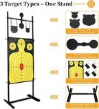 3-in-1 Adjustable Shooting Target Stand – 68'' Height, Base Width Adjustable 17'' to 32'', with Rotating Target