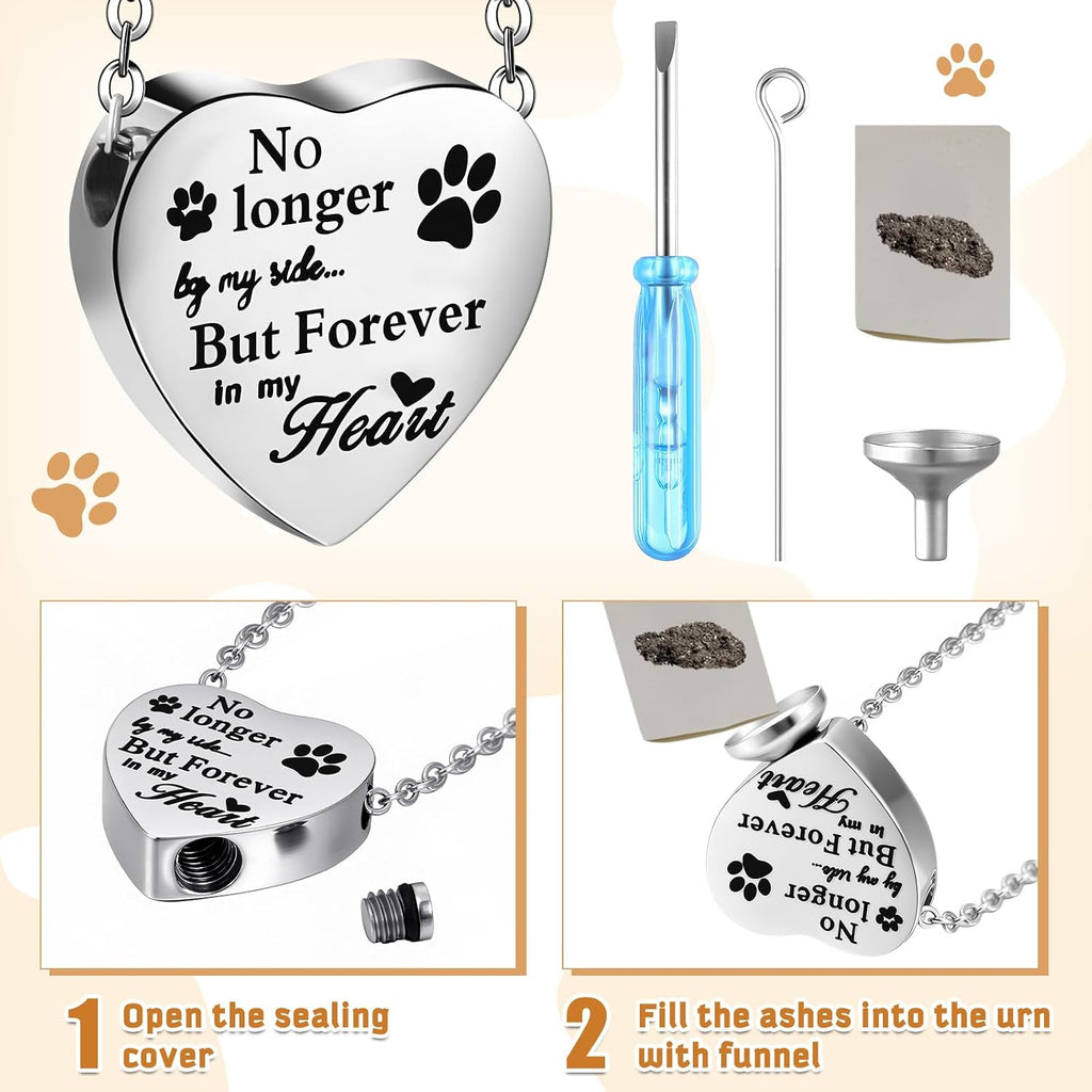 2 Pcs Pet Cremation Jewelry for Ashes Urn Necklace,Retro