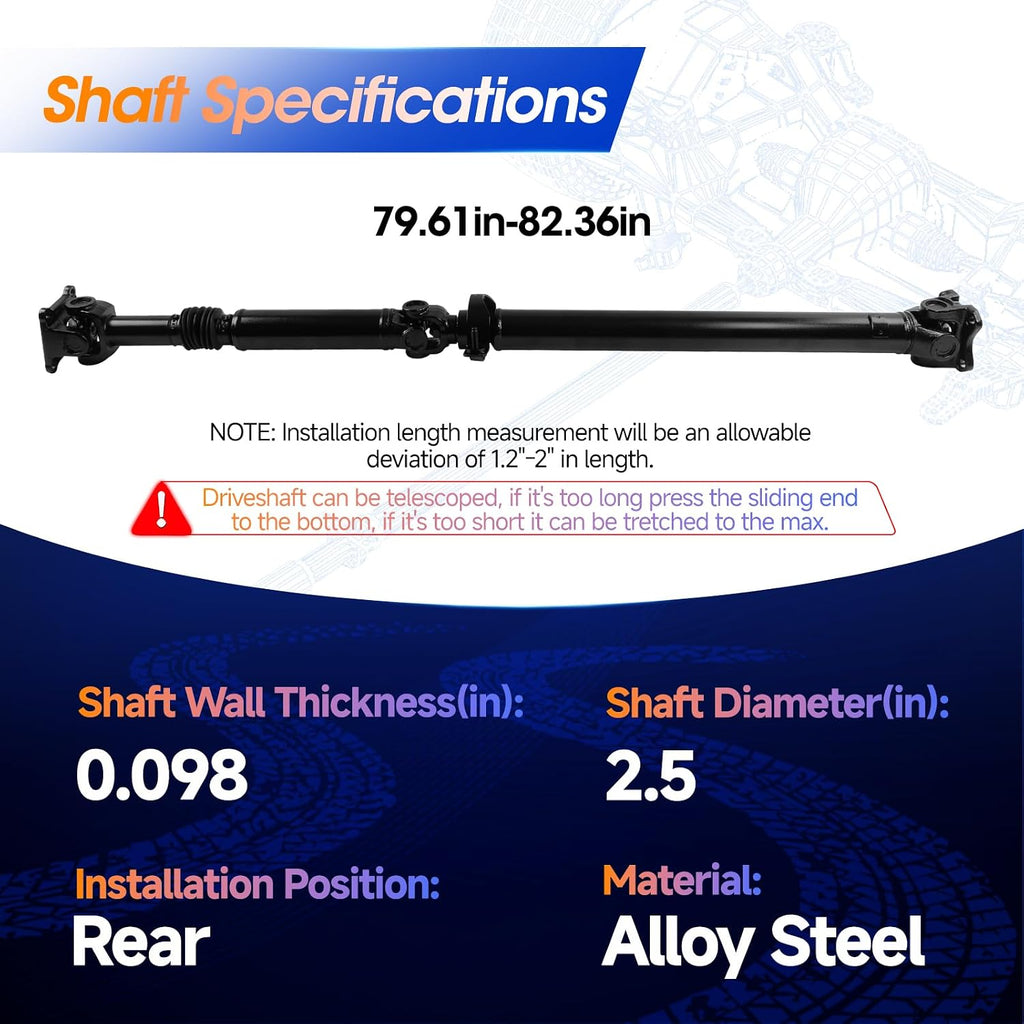 936-849 Rear Drive Shaft Prop Shaft Driveshaft Assembly [RWD, Automatic Transmission] Fit for Ford Explorer Sport Trac 2007 2008 2009 2010 4.6L, OE 7A2Z4R602M, 7A2Z4R602F