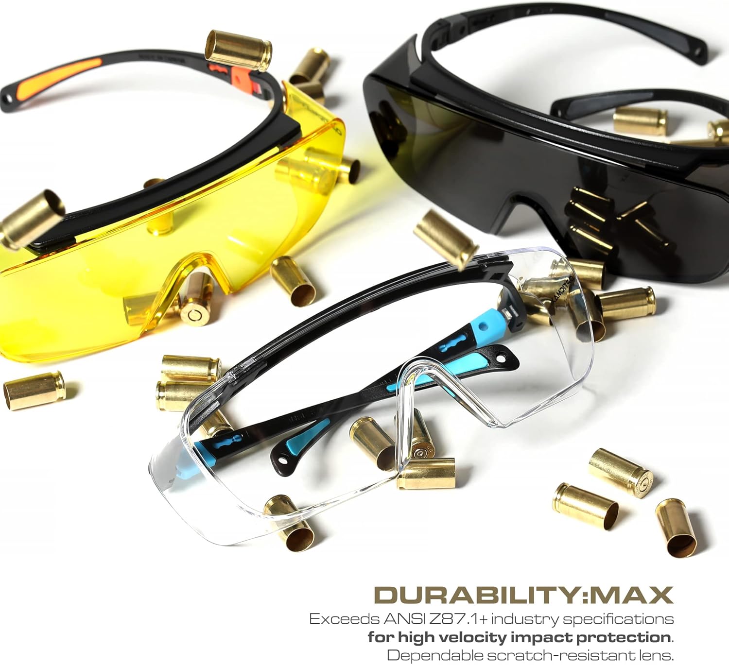 Optic Max Safety Glasses Over Eyeglasses - Fits Over Your Prescription - Safety Glasses for Men and Women with