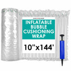 Inflatable Bubble Cushioning Wrap, 10 Inch x 144 Feet