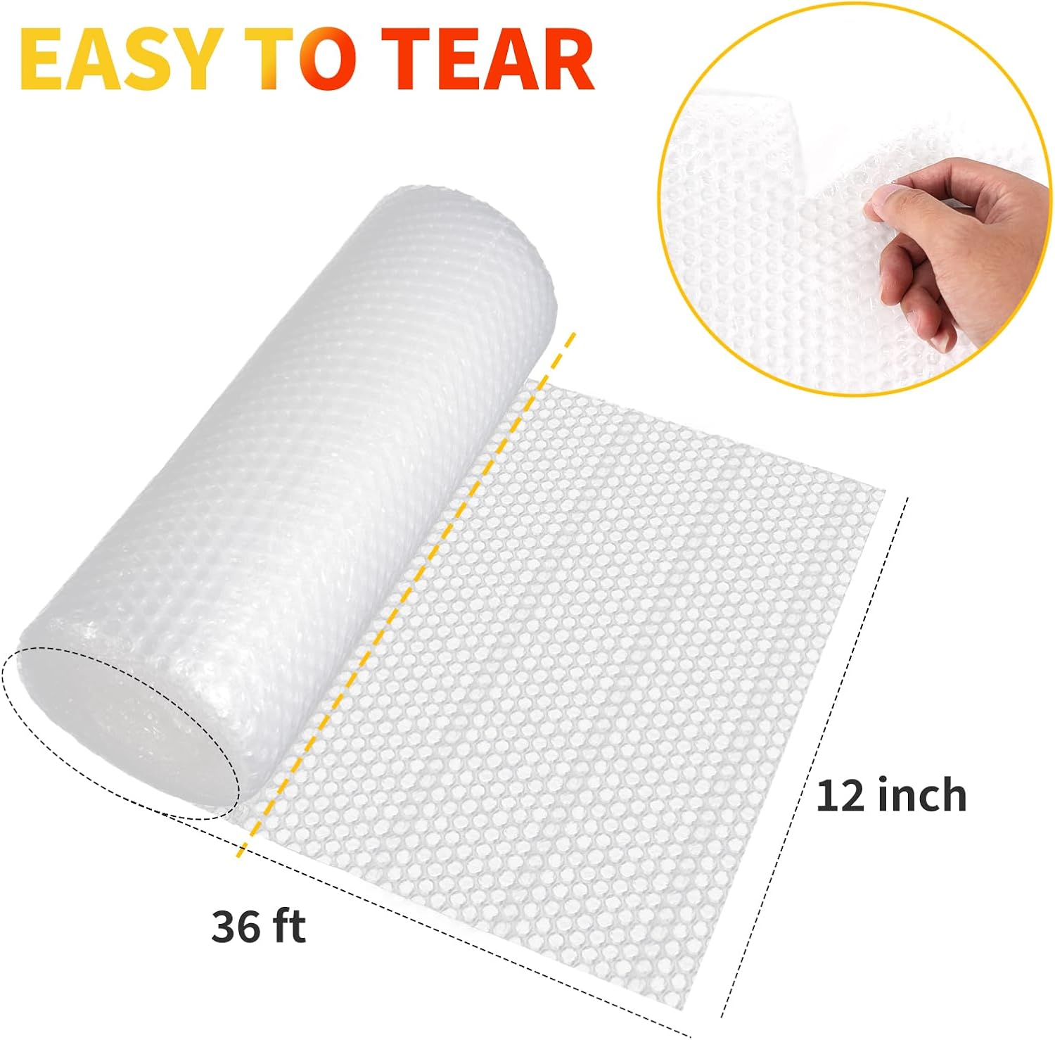 Bubble Cushioning Wrap 2 Pack 12 Inch x 72 ft Bubble Wrap for Packing，Moving Boxes and Shipping for Your