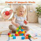 28PCS Large Magnet Building Blocks, 1.3inch, with a Storage Bag