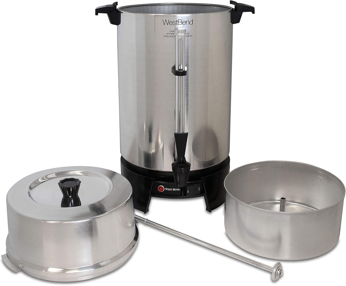 Commercial Coffee Urn Highly-Polished Aluminum NSF Approved Features Automatic Temperature Control Large Capacity
