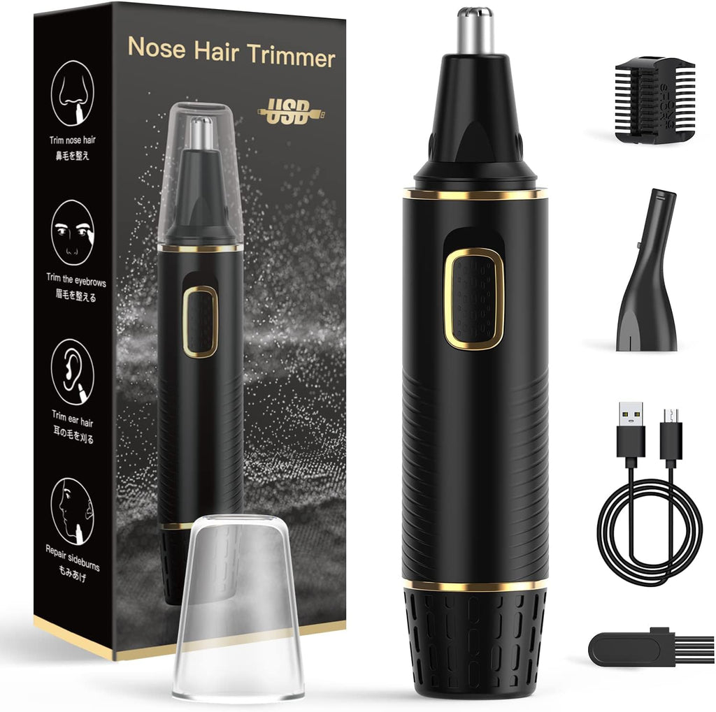 Nose Hair Trimmers for Men，Rechargeable Hair Trimmer 2 in 1 Painless Multifunctional Ear and Nose Hair Trimmer with