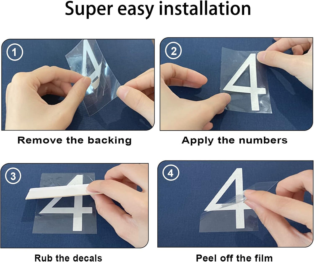 3 inch 30 Pcs Reflective Mailbox Numbers Stickers for Outside, Easy Installation with Prolonged Backing for and