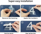 3 inch 30 Pcs Reflective Mailbox Numbers Stickers for Outside, Easy Installation with Prolonged Backing for and